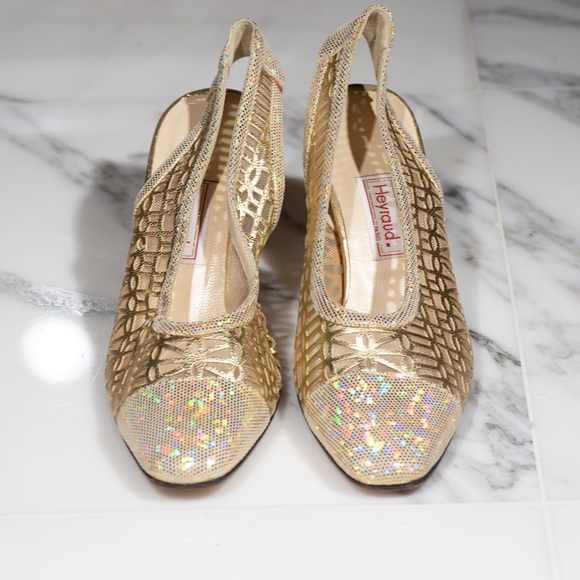 Vintage Heyraud Leather Strap Heels PARIS - Picture 3 of 9